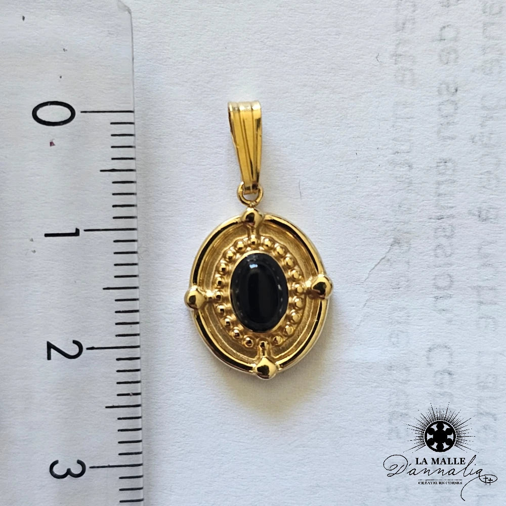 lamalledannalia-pendentif-dore-noir-acier-inoxydable-beliere-mesure