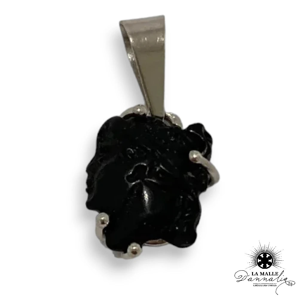 lamalledannalia-pendentif-tete-de-maure-corail-noir-beliere-argent