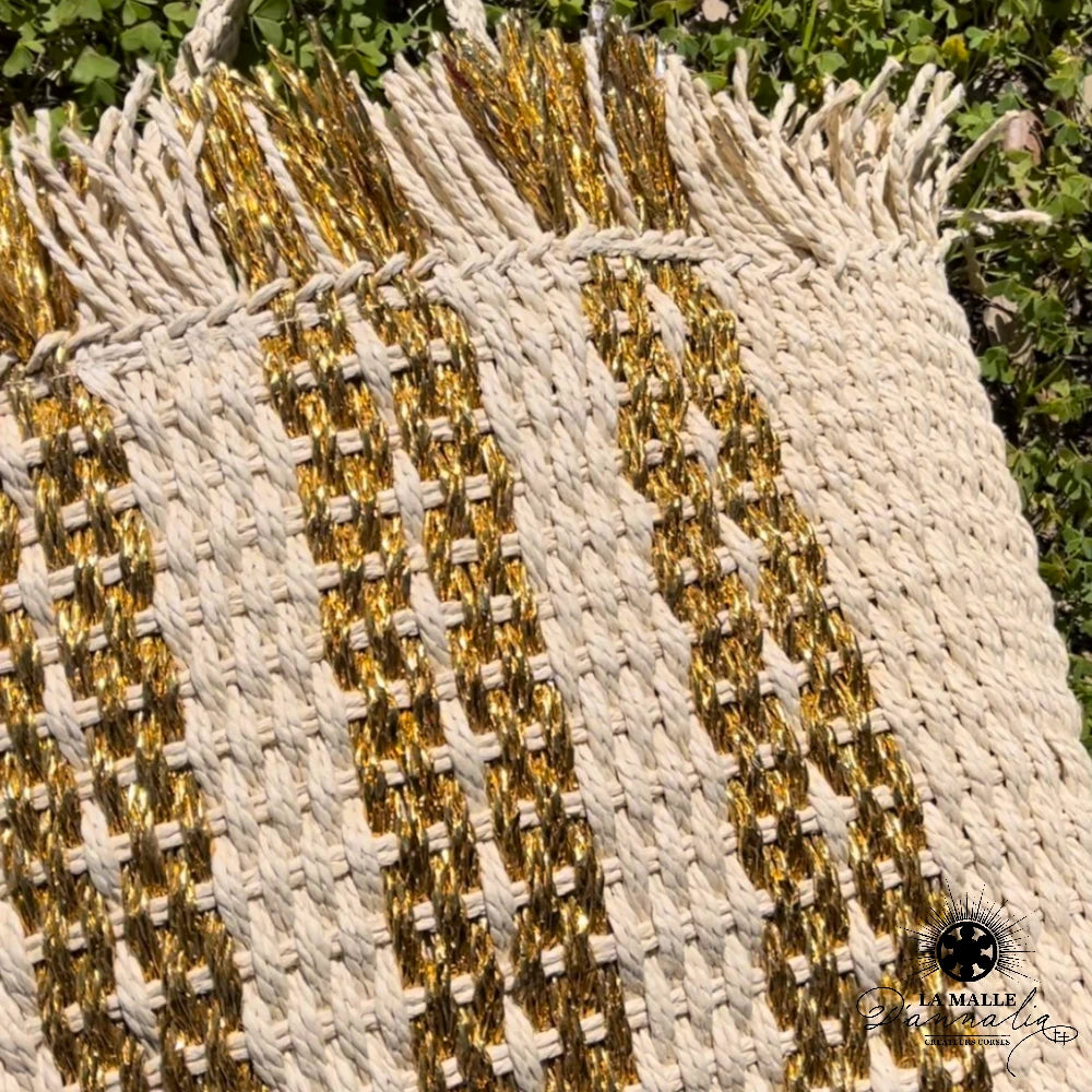 Sac de plage en osier et doré panier fashion