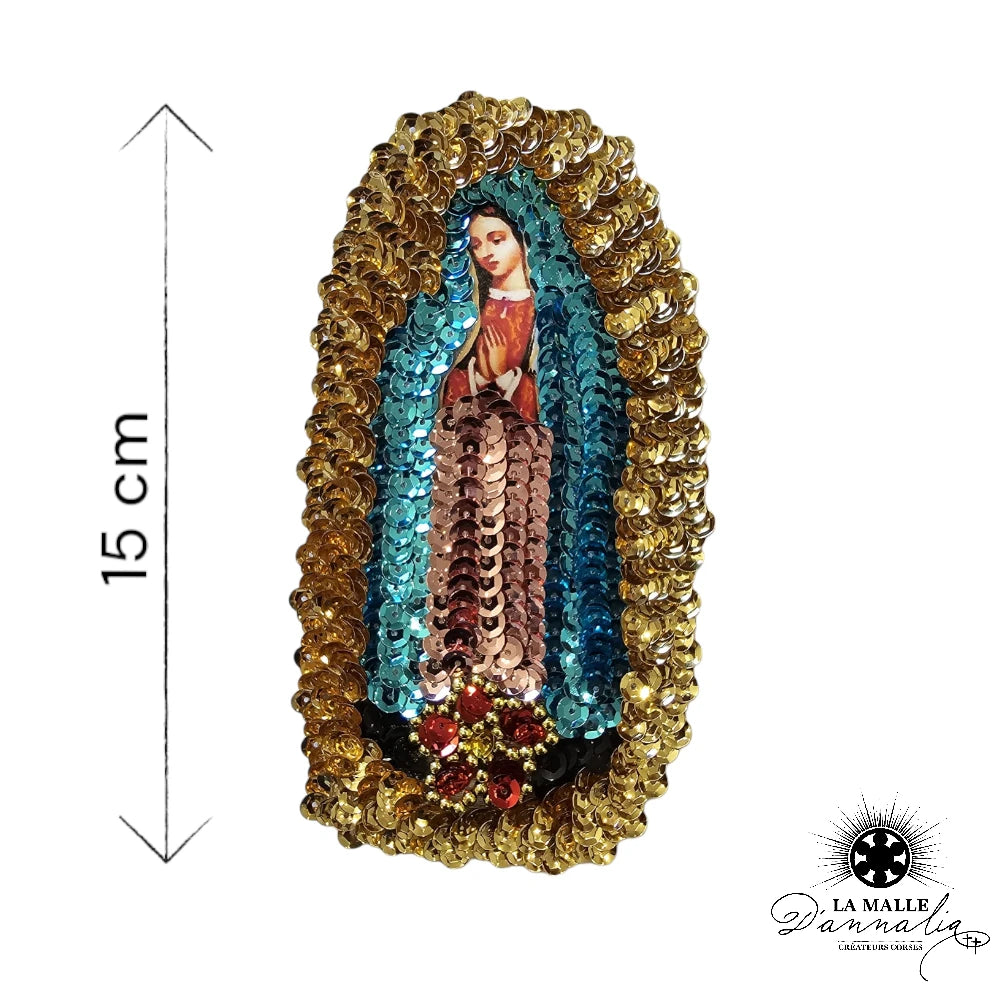 MEXIQUE : Ecussons Vierge Guadalupe coloris fleur aléatoire
