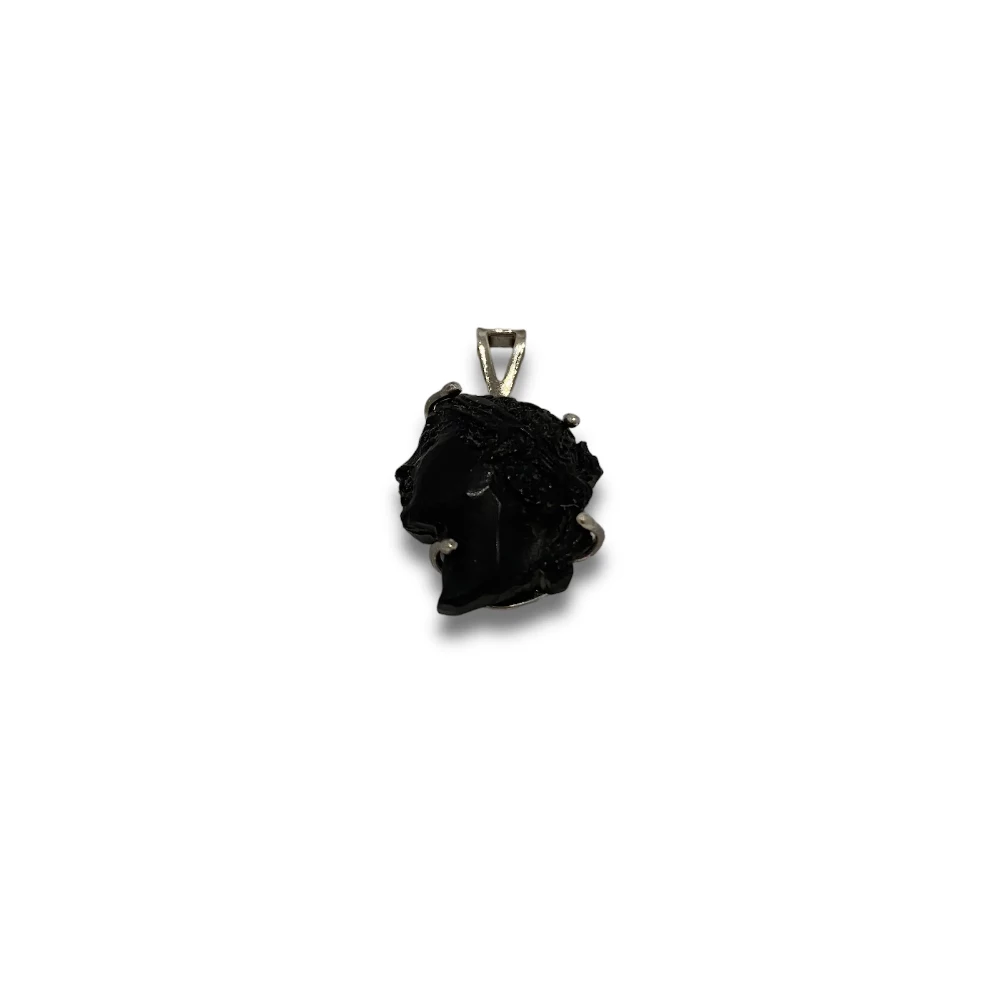 lamalledannalia TESTA MORA pendentif tete de maure corail noir ARGENT