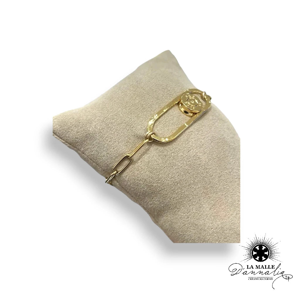 lamalledannalia_Bracelet_chaine_rectangulaire_dore_douille_plaque_or_argent