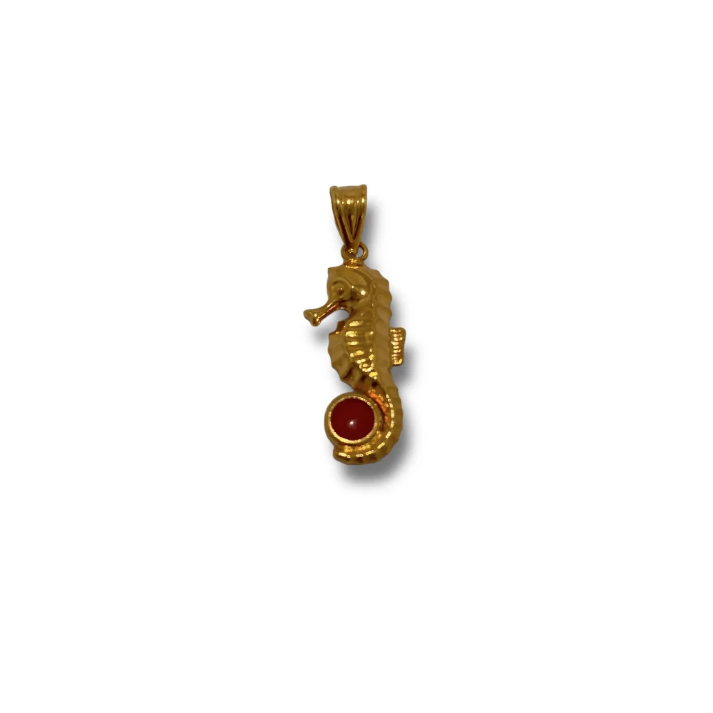 lamalledannlia_Pendentif_Hippocampe_Perle_Corail