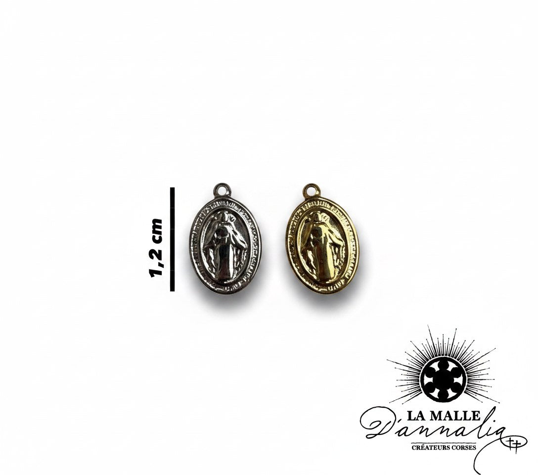 deux médailles miraculeuses Vierge Marie argent et or 1,2cm bijou religieux La Malle d'Annalia