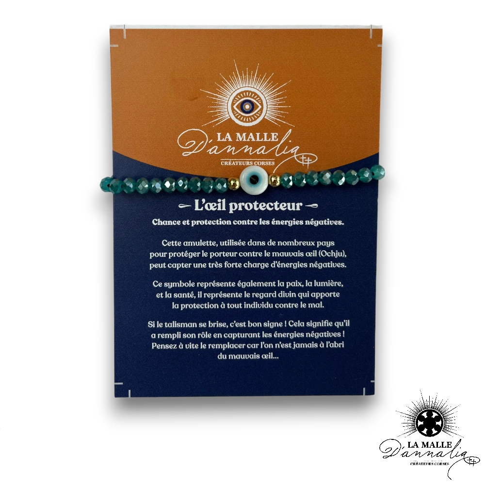 oeil grec bracelet bonheur cristal lamalledannalia