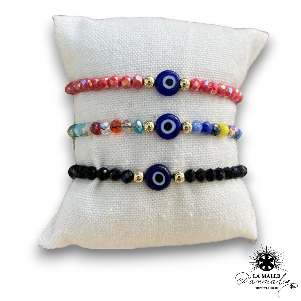 oeil bleu bracelet bonheur lamalledannalia