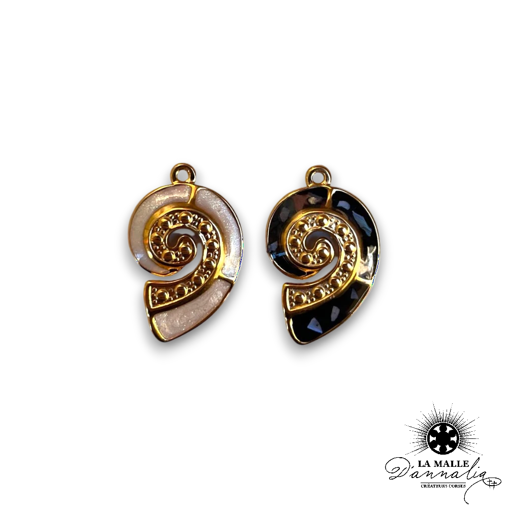 Charms spirale dorés lamalledannalia