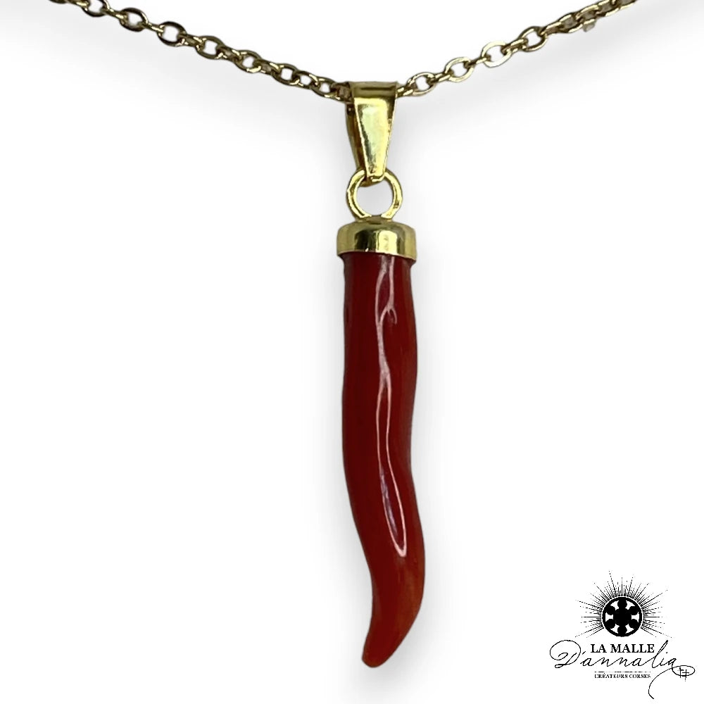 pendentif corail corne rouge veritable createur corse lamalledannalia