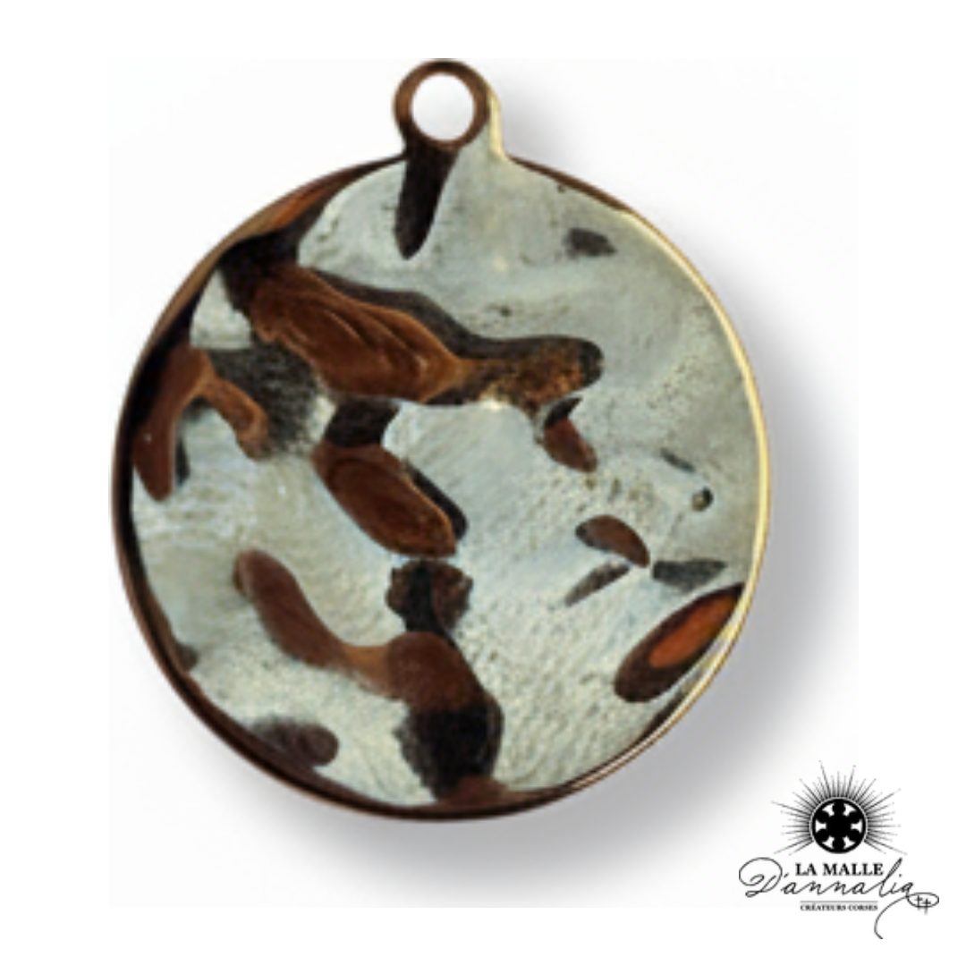 breloque ronde métal doré motif léopard imprimé animal charm félin La Malle d'Annalia