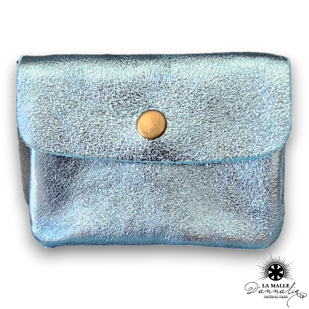 Porte monnaie pailleté en cuir Italien