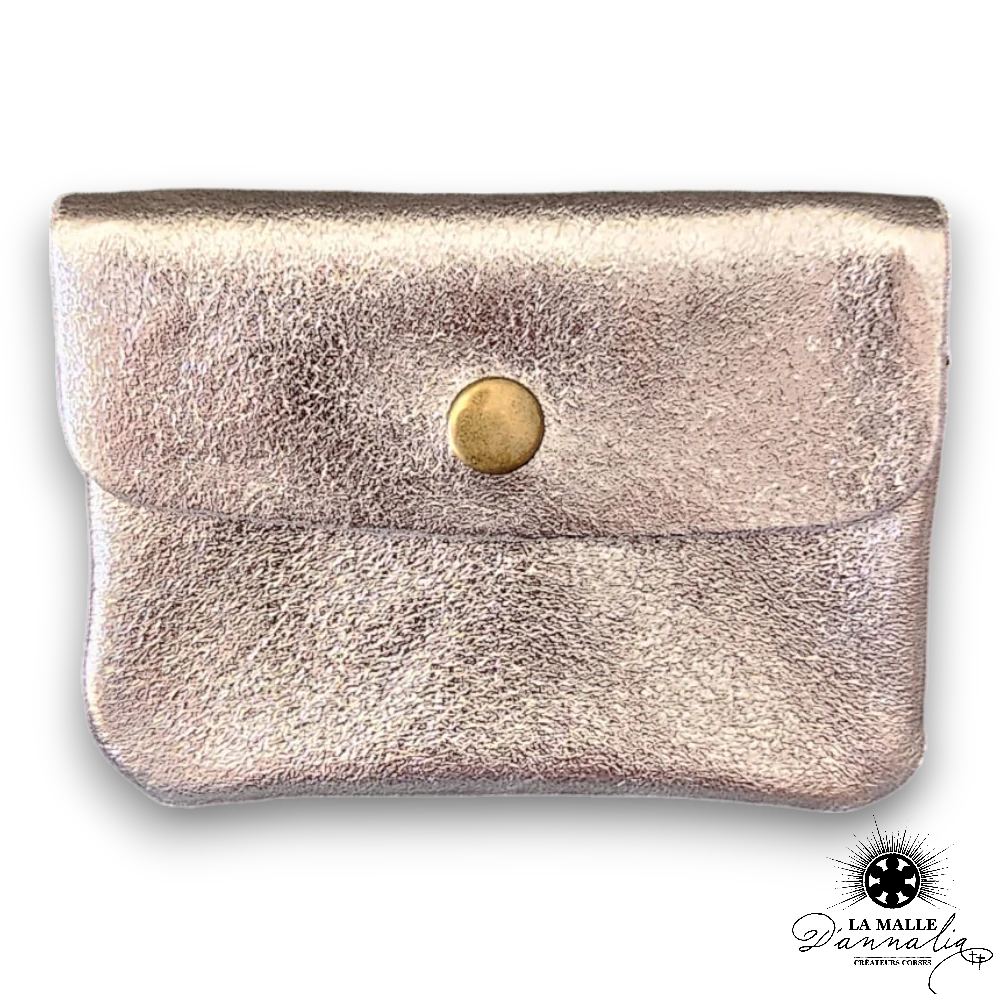 Porte monnaie pailleté en cuir Italien
