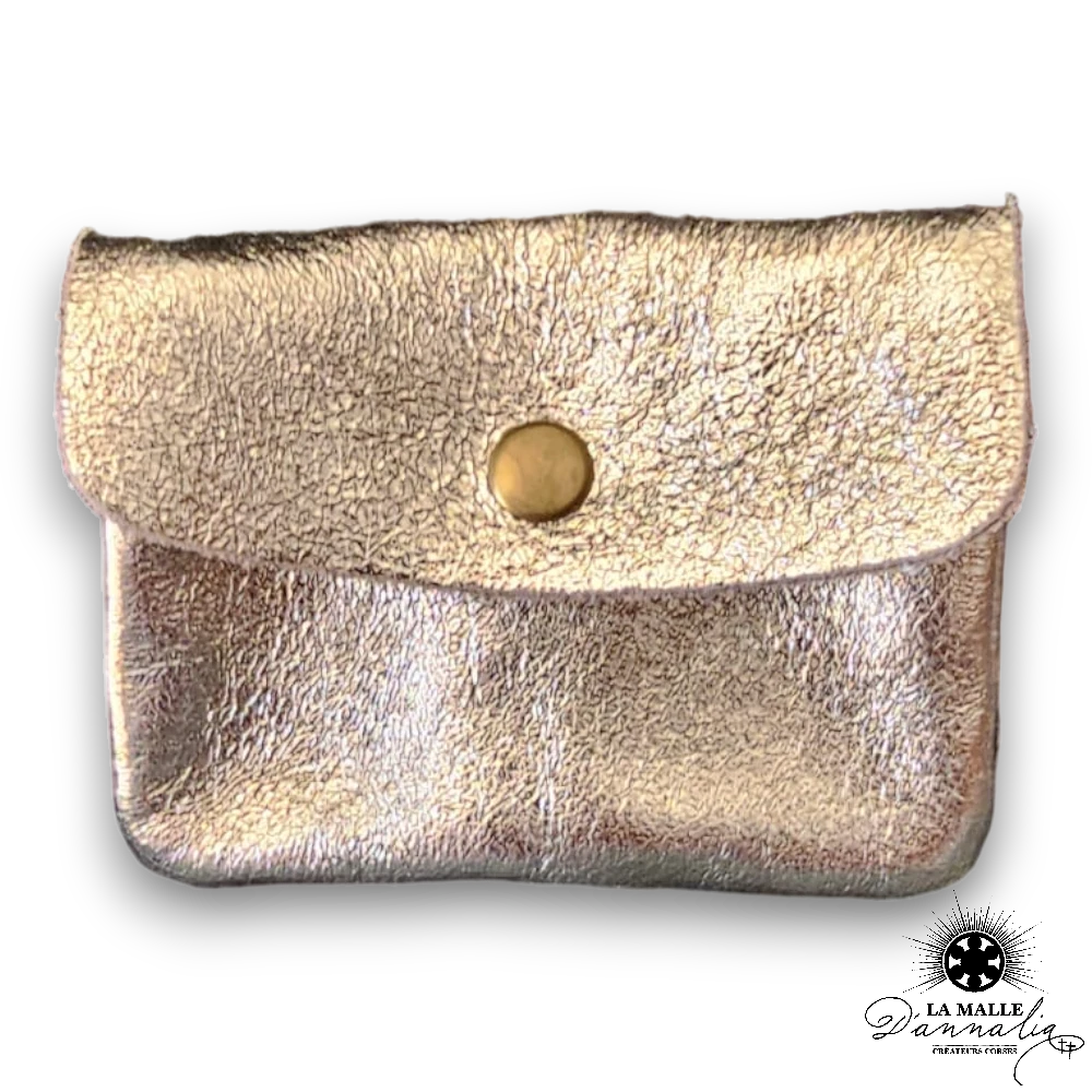 Porte monnaie pailleté en cuir Italien