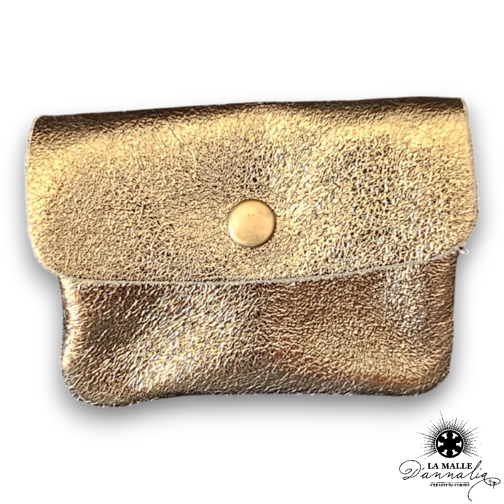 Porte monnaie pailleté en cuir Italien