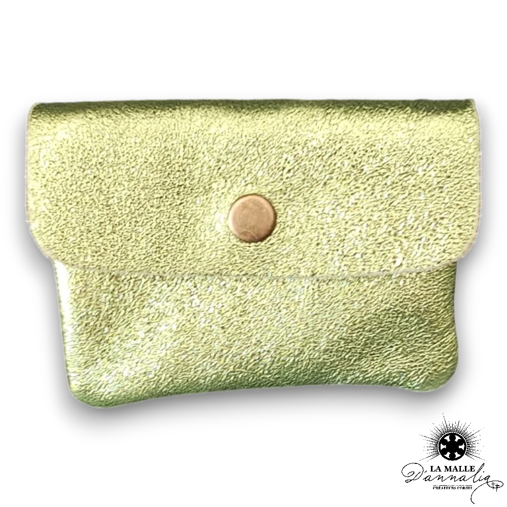 Porte monnaie pailleté en cuir Italien