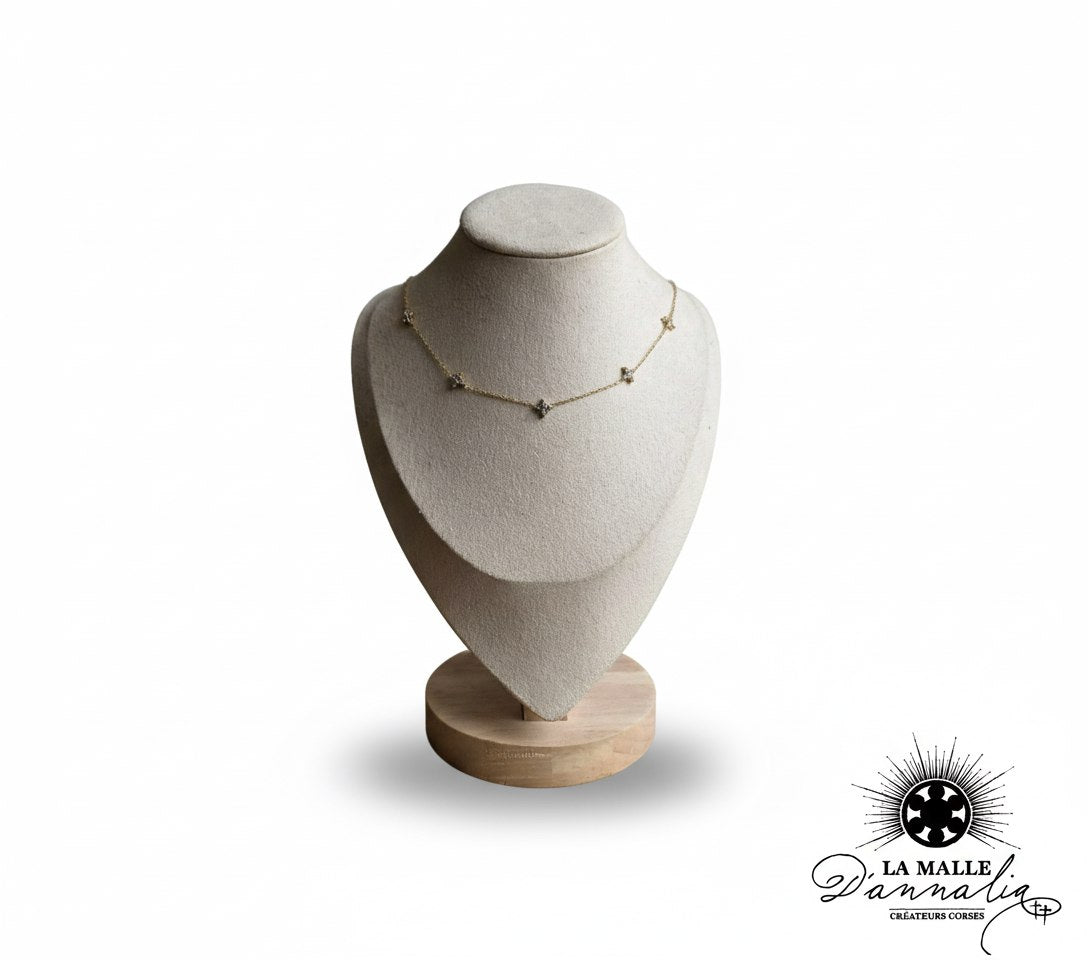 Collier Chance Fleur et Strass : Bijou chic