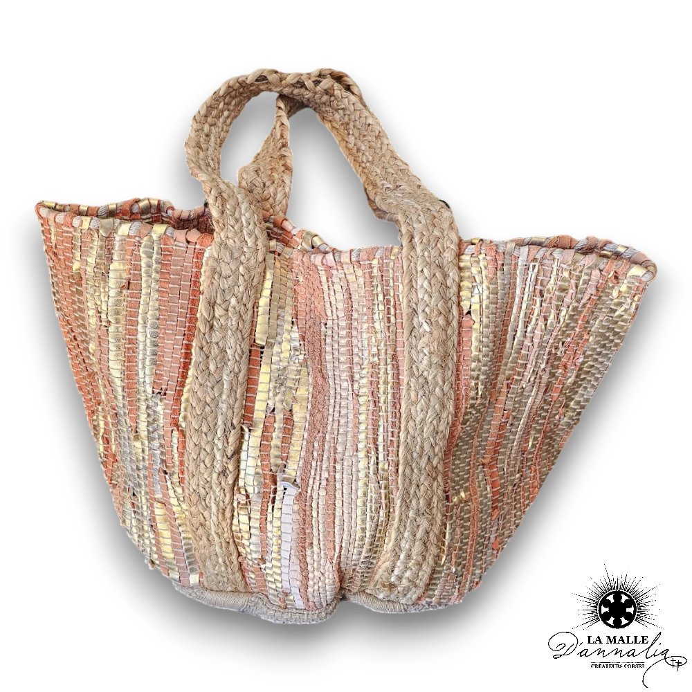 sac de plage rose lamalledannalia