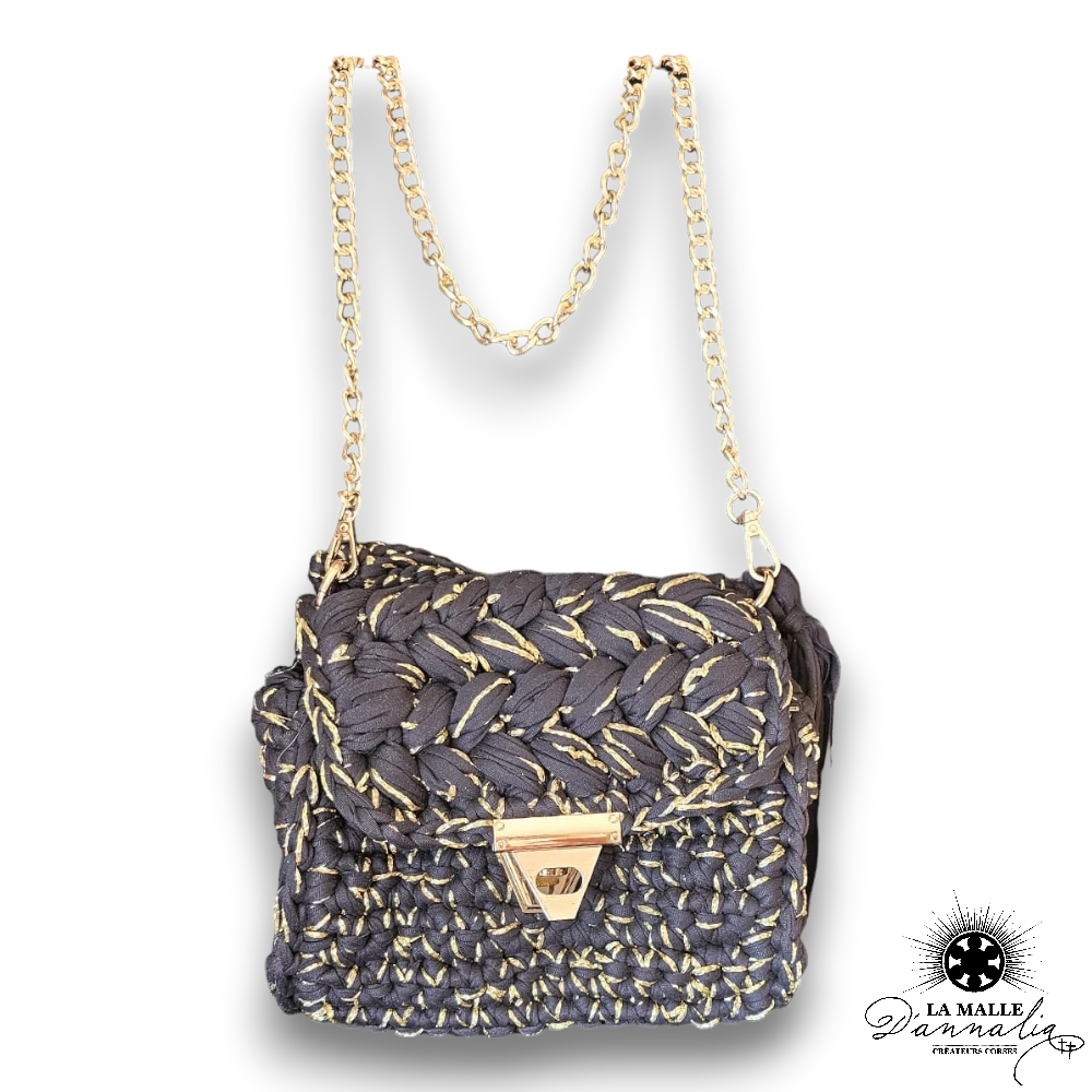 sac tricot noir lamalledannalia