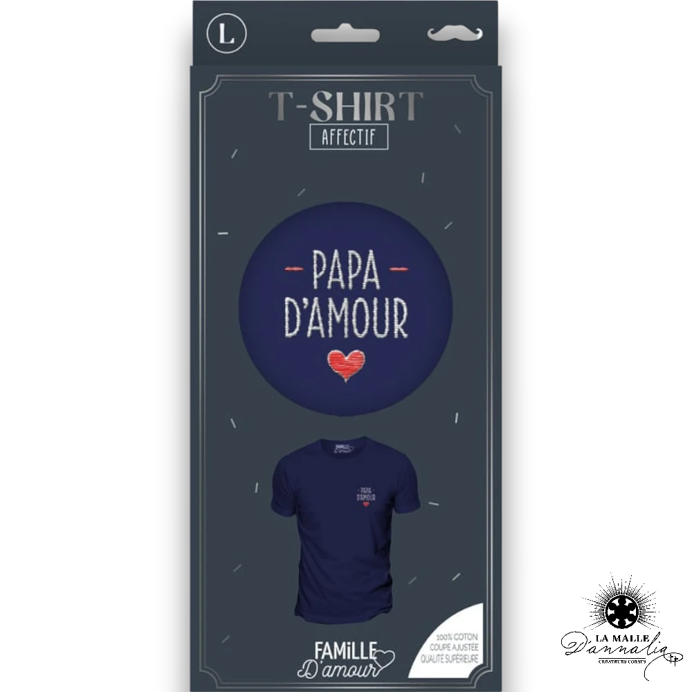 t shirt papa amour bleu lamalledannalia