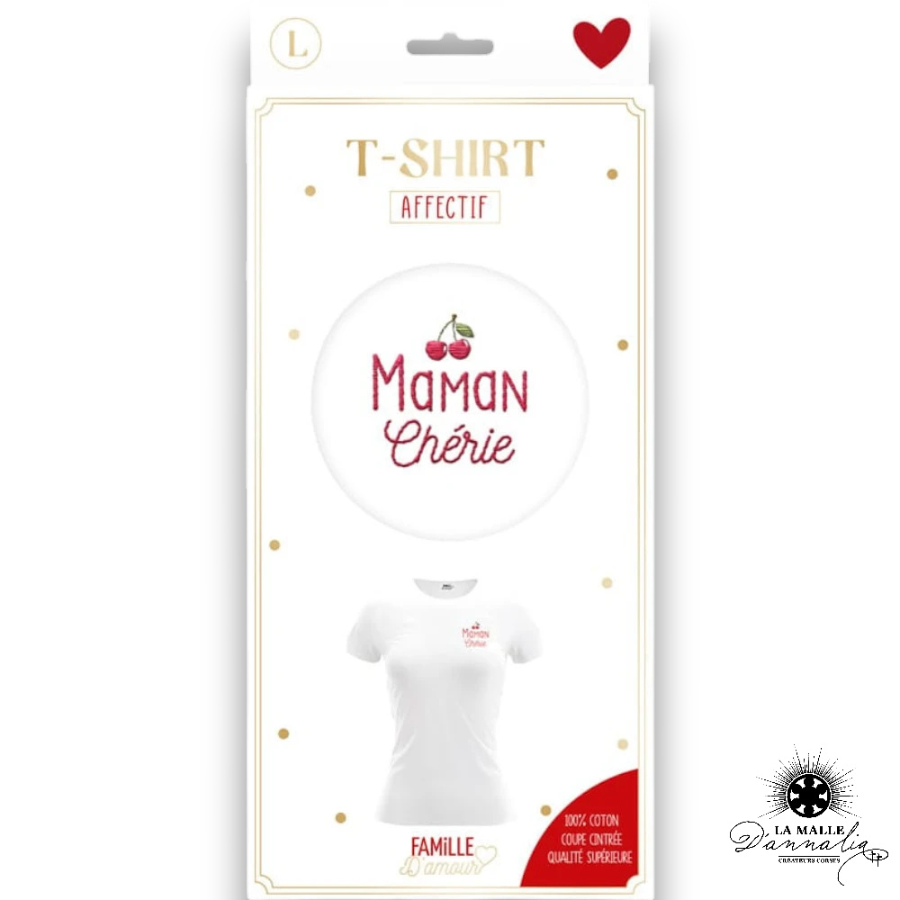 Idée Cadeau Maman : T-shirt Blanc Brodé "Maman Chérie"