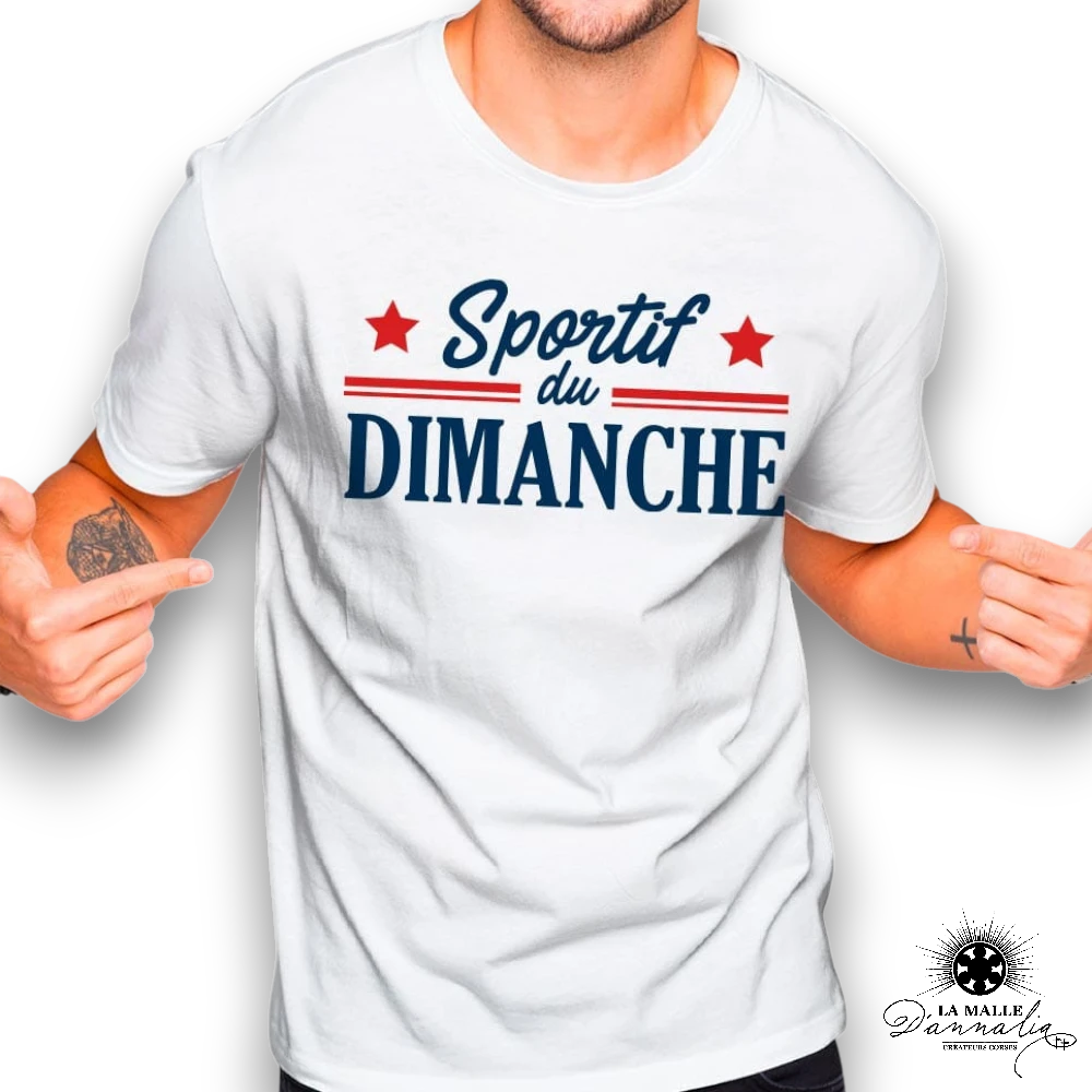 tee shirt homme humour sportif dimanche lamalledannalia