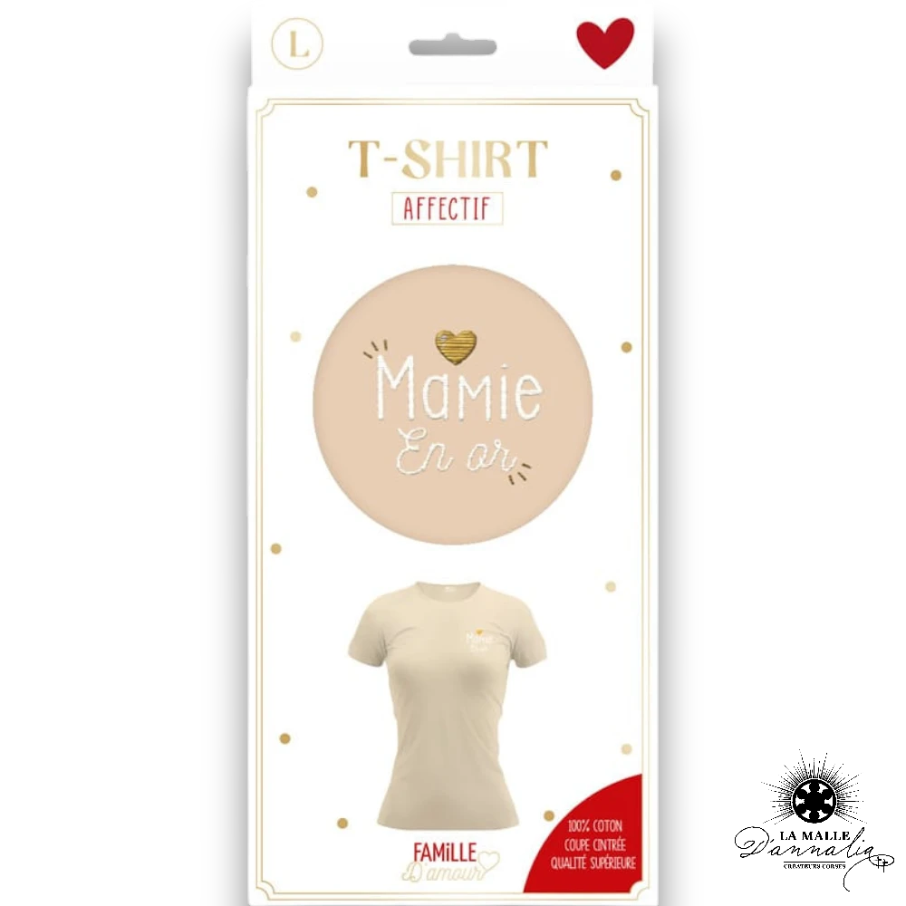 tee shirt mamie en or beige lamalledannalia