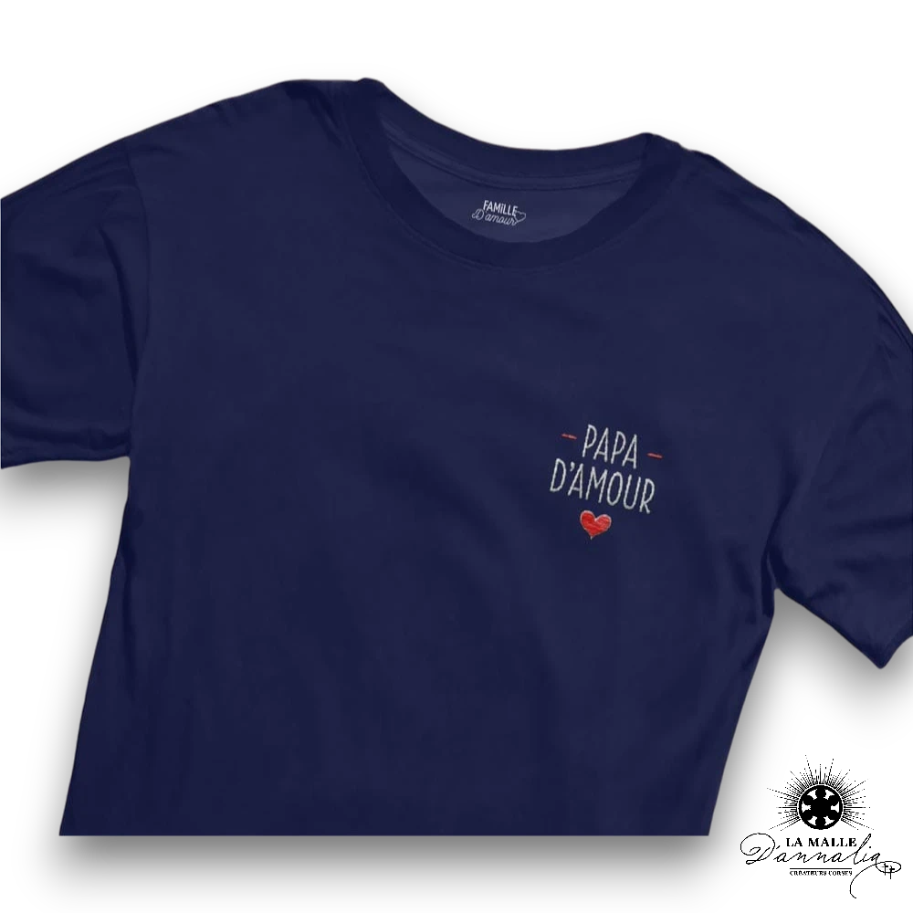 tee shirt papa amour bleu lamalledannalia