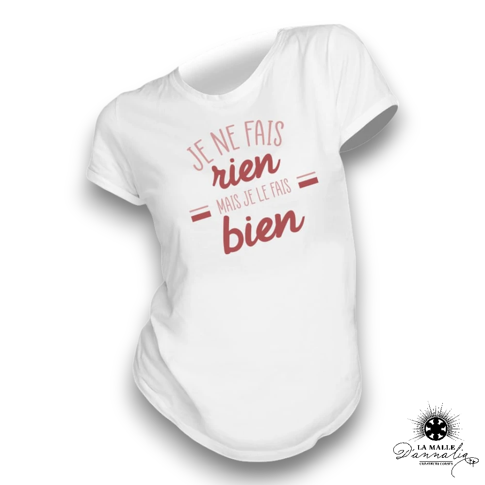 tee shirts femme je ne fais rien blanc lamalledannalia