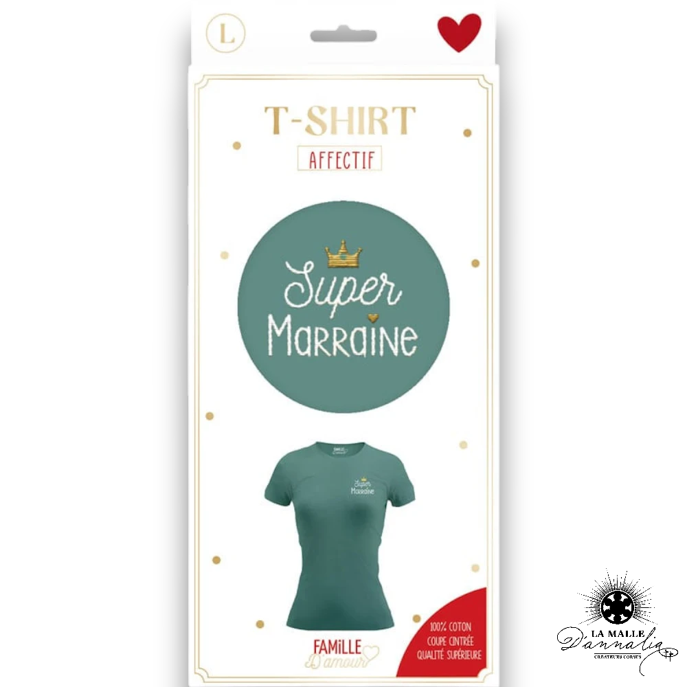 tee shirts femme marraine vert lamalledannalia