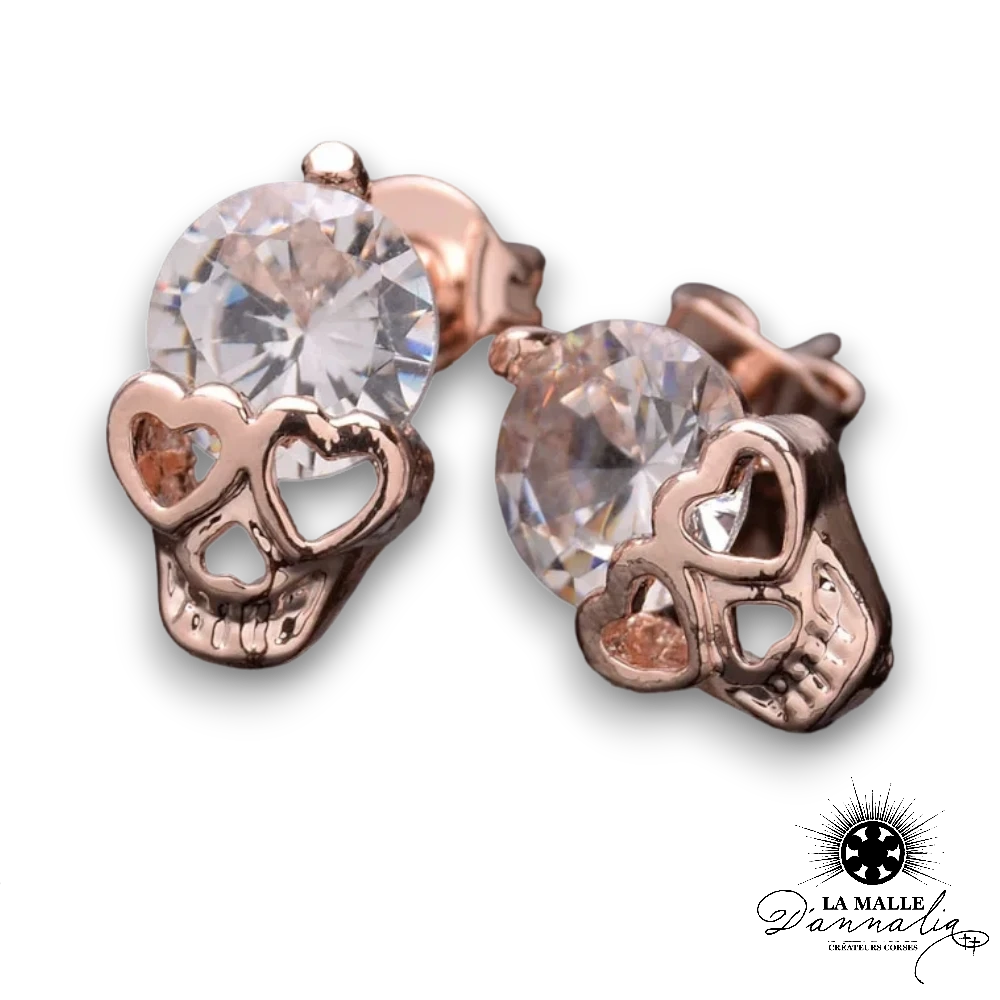 tete de mort boucle oreille lamalledannalia