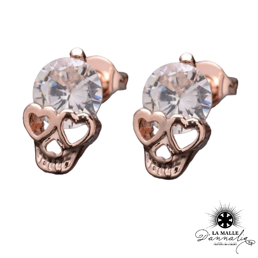 tete de mort boucle oreille lamalledannalia