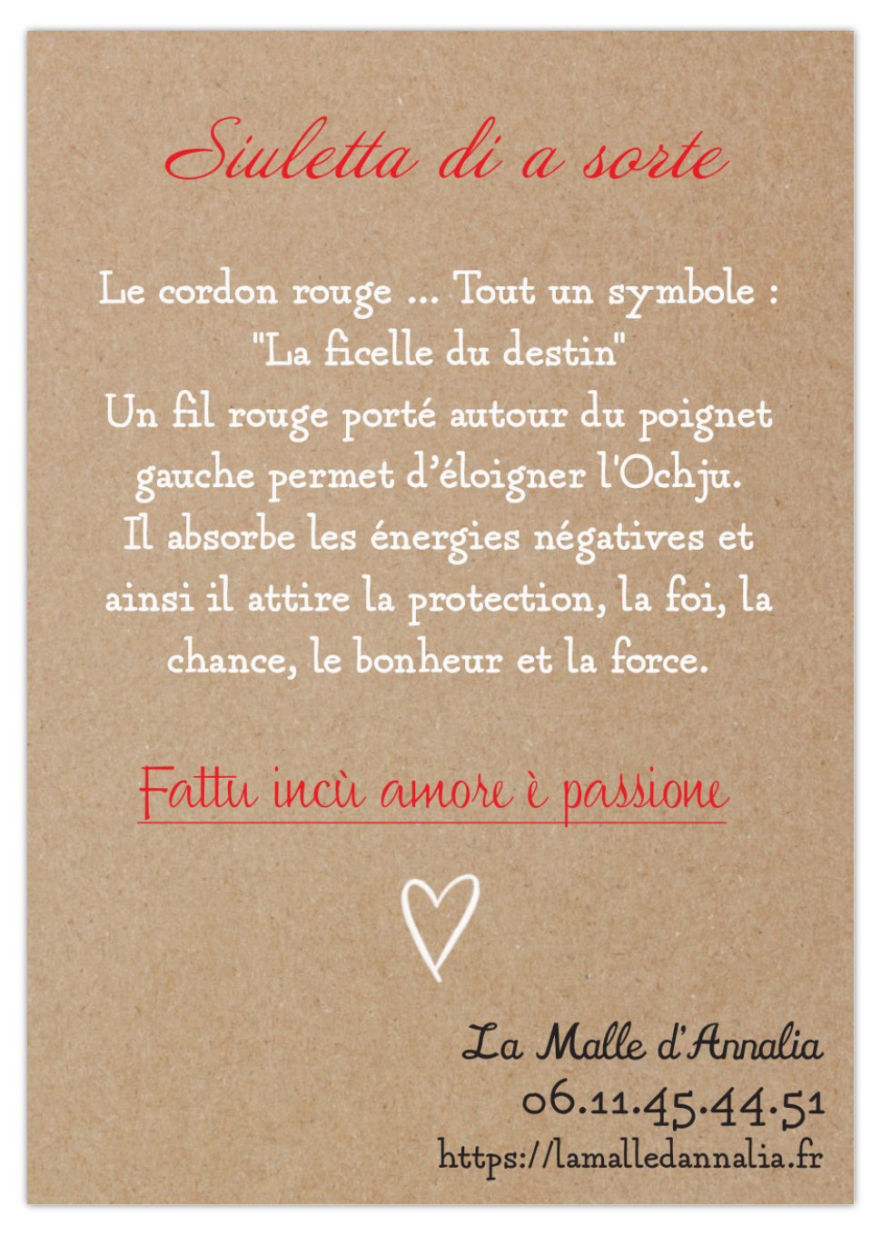Bracelet cordon rouge Tube Malachite : Chance et Protection Fait Main en Corse