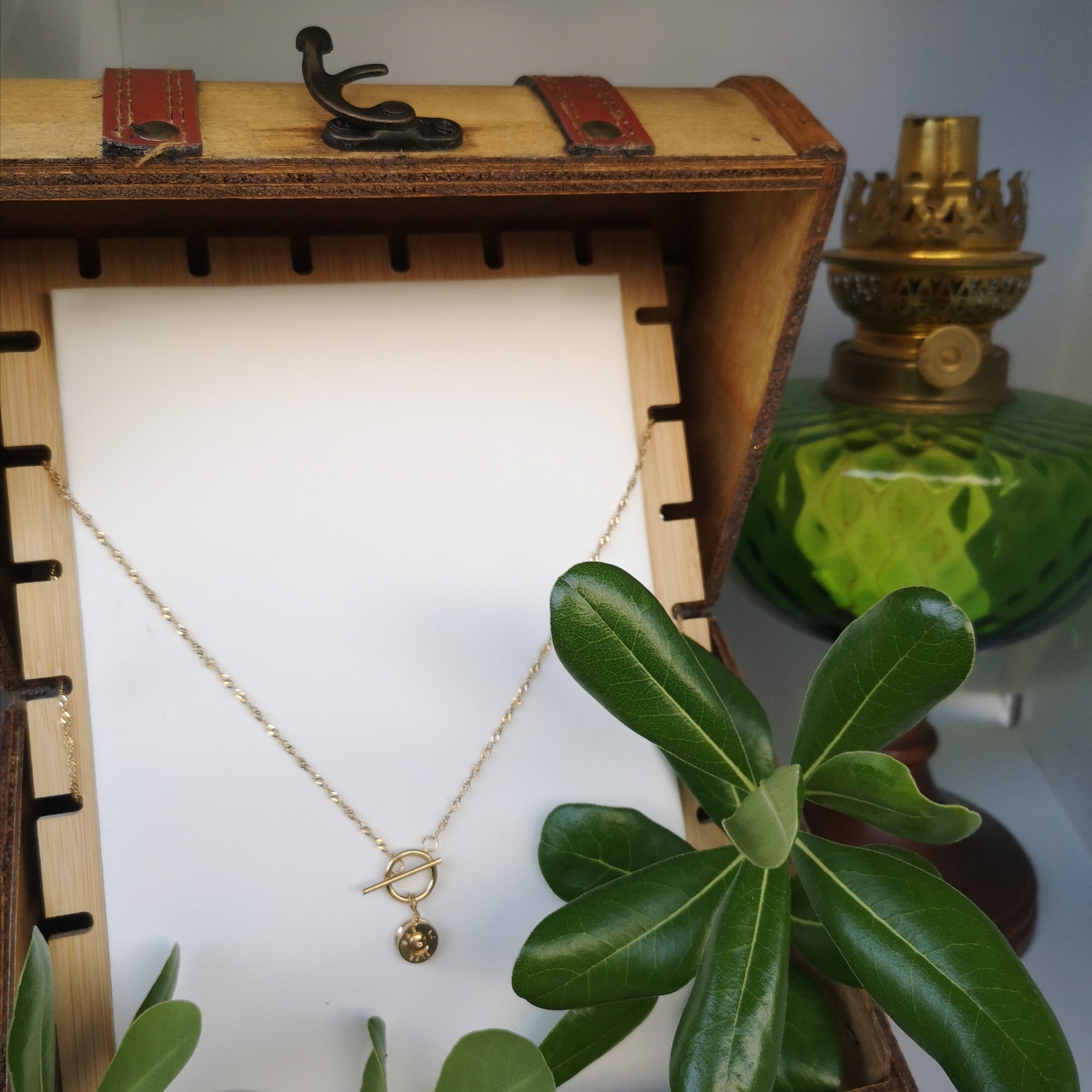 Collier long douille plaqué or fait main à Bastia