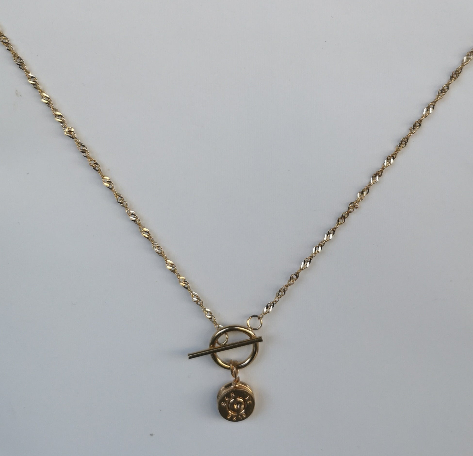 Collier long douille plaqué or fait main à Bastia