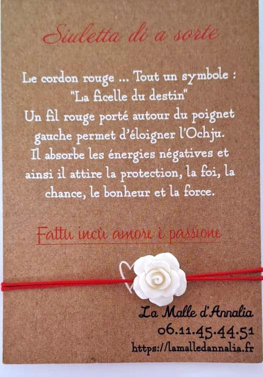 Bracelet Fil Rouge rose - Élégance et Sobriété - Ajustable - Fait Main en Corse