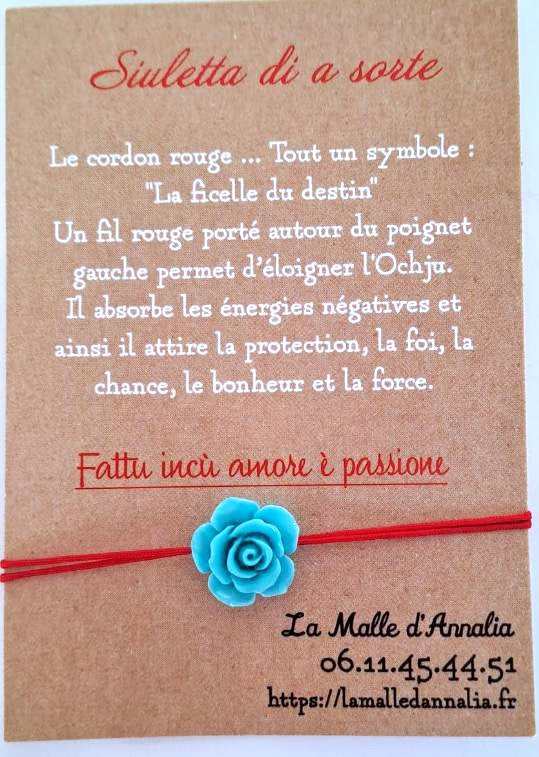 Bracelet Fil Rouge rose - Élégance et Sobriété - Ajustable - Fait Main en Corse