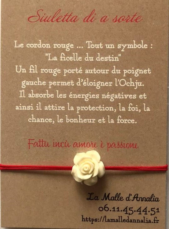 Bracelet Fil Rouge rose - Élégance et Sobriété - Ajustable - Fait Main en Corse