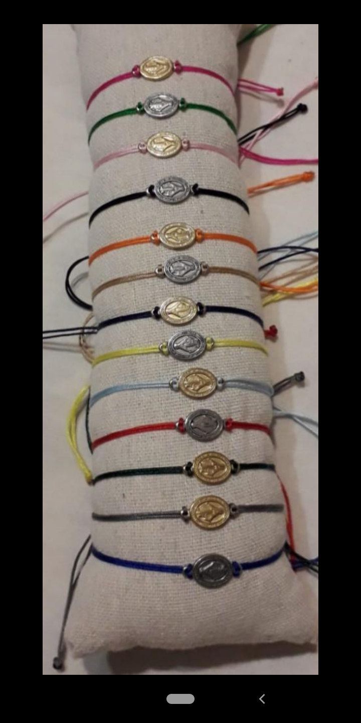 VIERGE : Bracelet corde vierge acier inoxydable argente