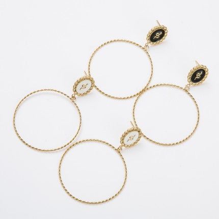 Boucles d'Oreilles Serpent Dorées Acier inoxydable symbole universel de puissance