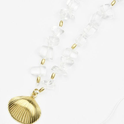 Collier Doré Coquillage sautoir en acier inoxydable