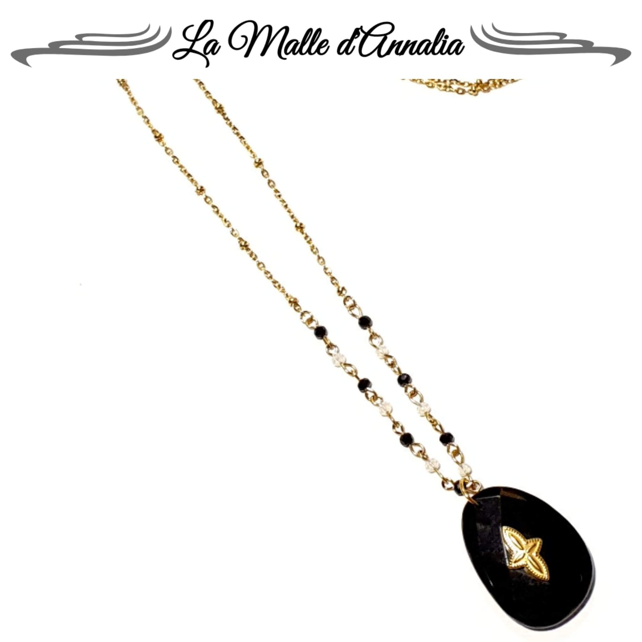 Collier Sautoir Pendentif acier inoxydable