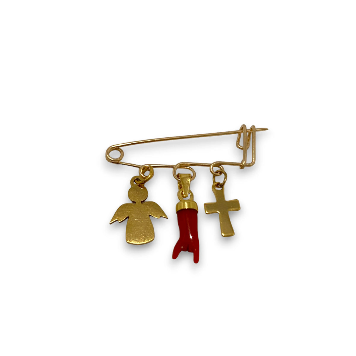 Broche Porte-bonheur Numéro 13 – Début XXème – Cuivre Et Pierre Grise