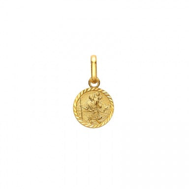 Pendentif Médaille Saint-Christophe contour ciselé en Or 375/1000