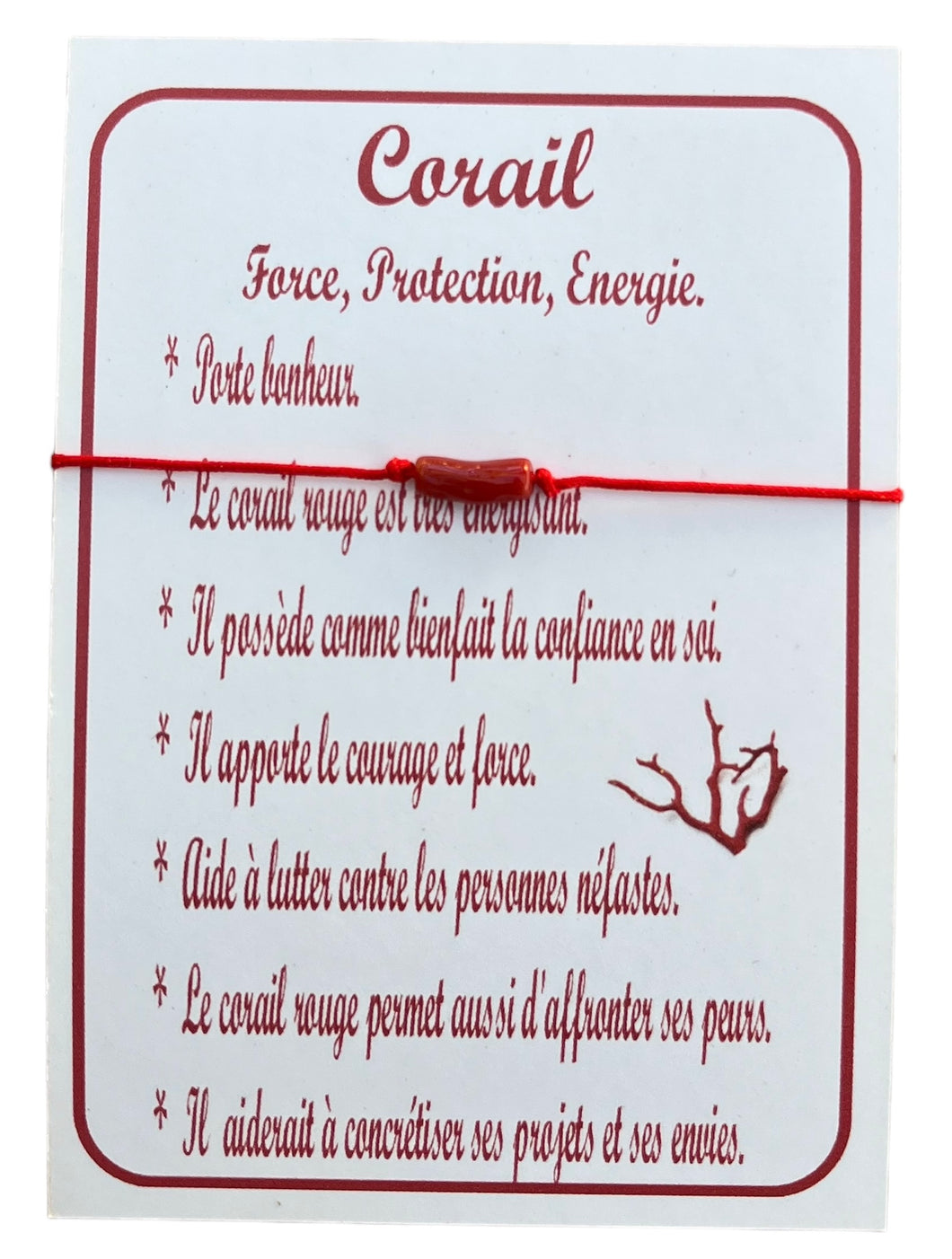 CORAIL : fil rouge tube de corail rouge