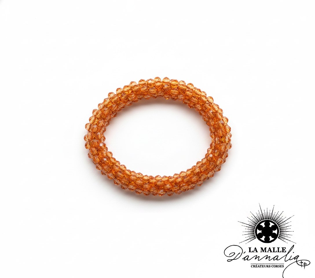 Bracelet en perles facettées orange brulée lamalledannalia