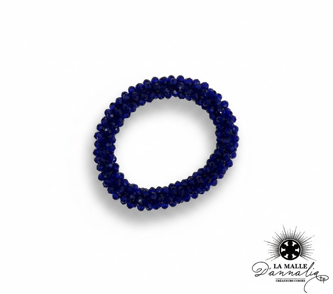 Bracelet élastique perles bleu roi lamalledannalia