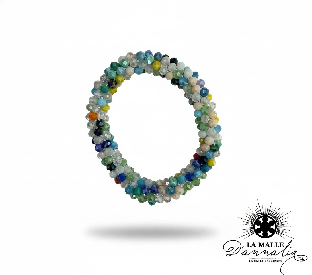 Bracelet en perles multicolores claires facettées lamalledannalia