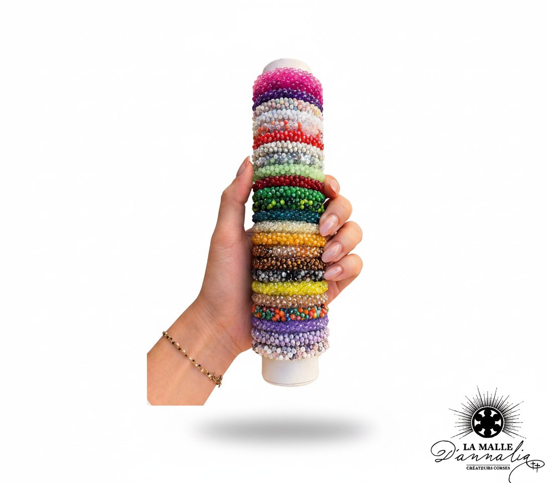 Bracelets perles multicolores sur présentoir — stacking bijou fantaisie Bastia