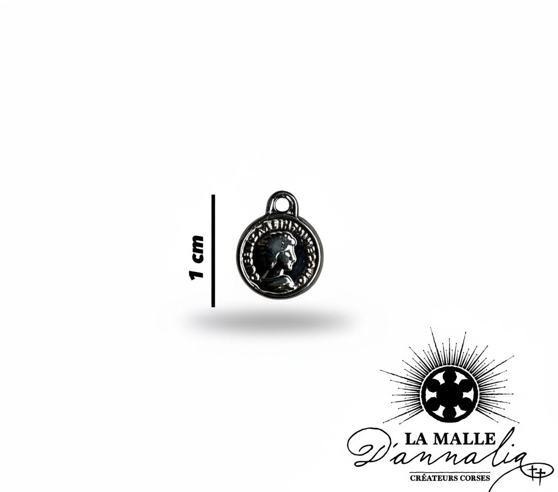 Breloque Femme de Profil Argentée — Charm Élégance