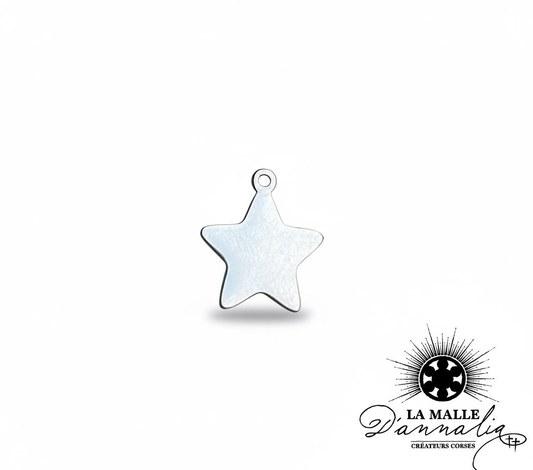 Pendentif étoile argenté pour création de bijoux personnalisés lamalledannalia