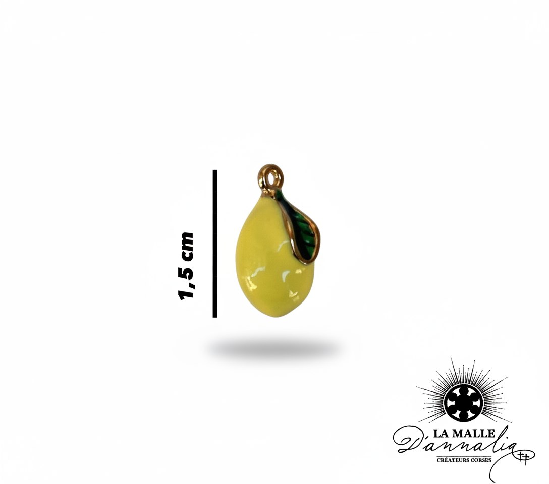 Breloque citron jaune et verte pour bijoux fantaisie lamalledannalia